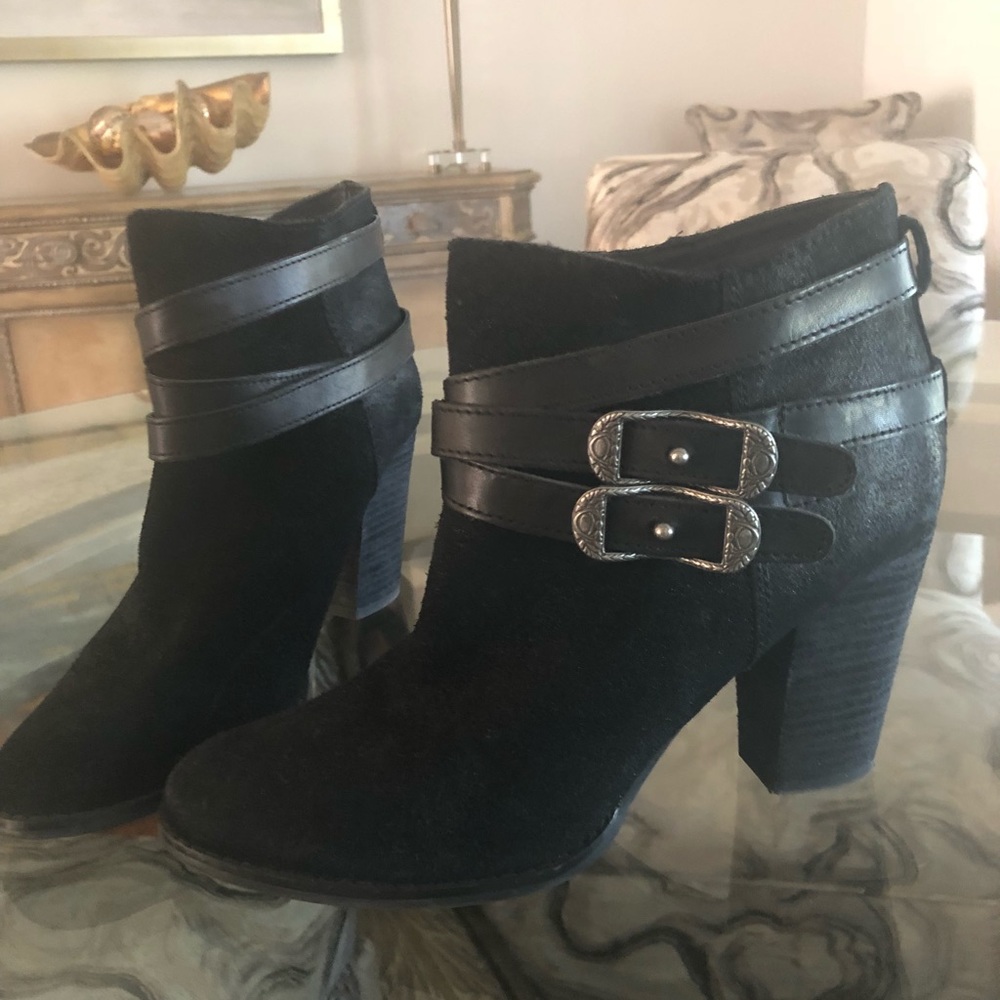 Black suede ankle boots